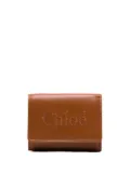 Chloé Sense logo-embroidered leather wallet - Brown