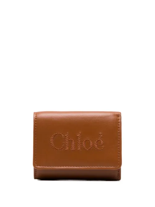 Portefeuille Sense à logo brodé - Chloé - Modalova