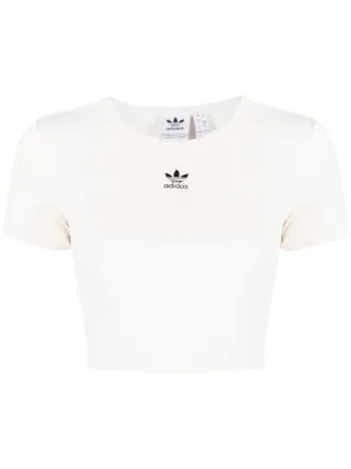 White cropped adidas top on sale