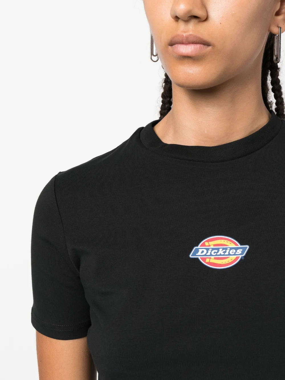 Dickies Maple Valley Logo Detail Cropped T-shirt In Black