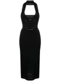 Victoria Beckham open-knit halterneck midi dress - Black