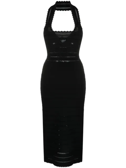 Victoria Beckham open-knit halterneck midi dress