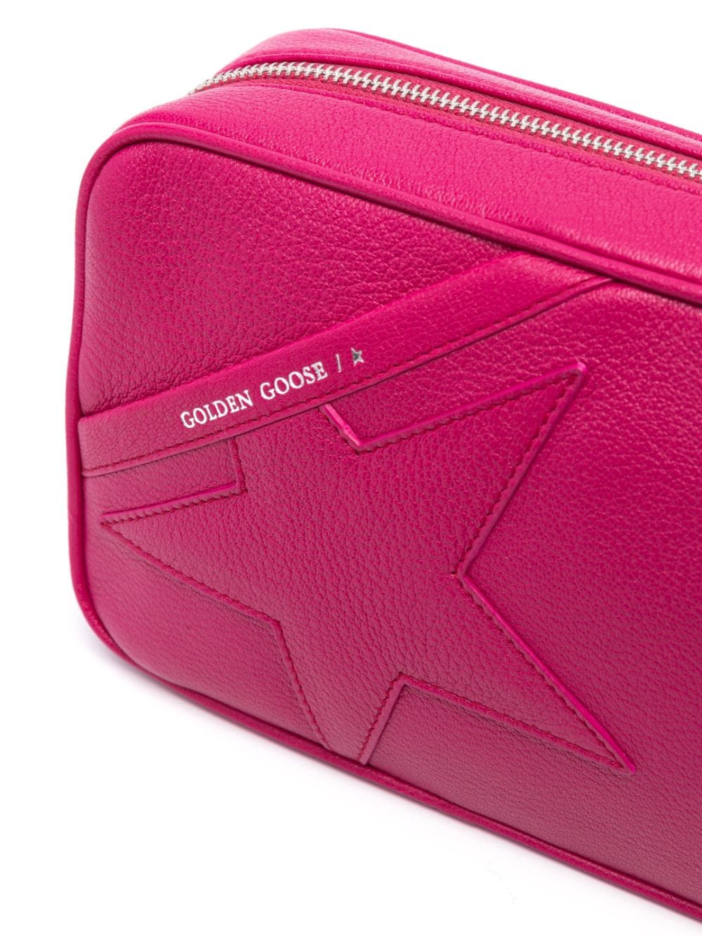 Shop Golden Goose Star Leather Crossbody Bag In 粉色