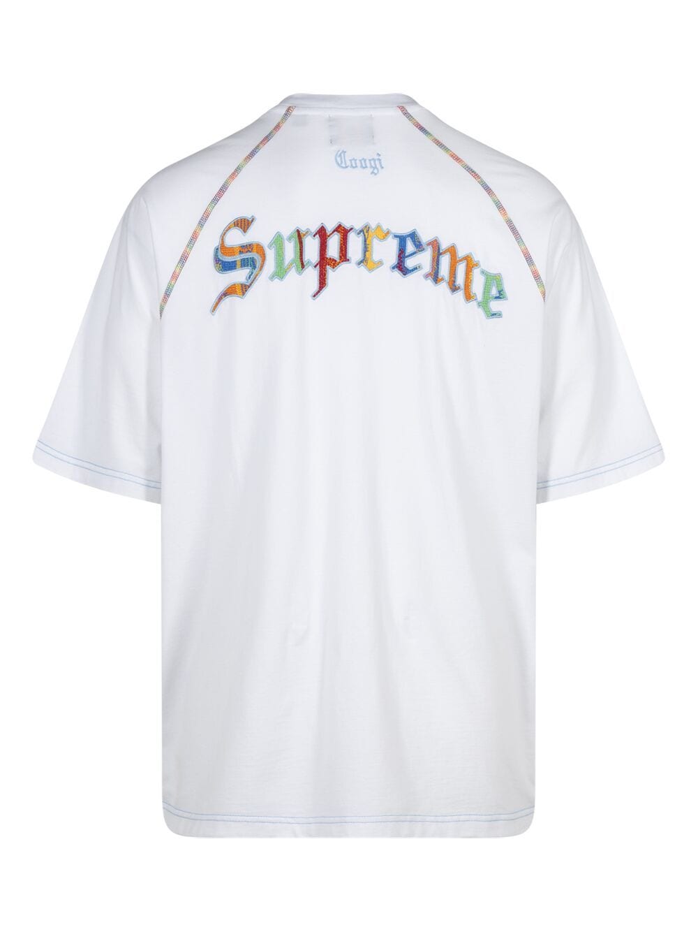 Supreme x Coogi T-shirt met geborduurd patroon Wit