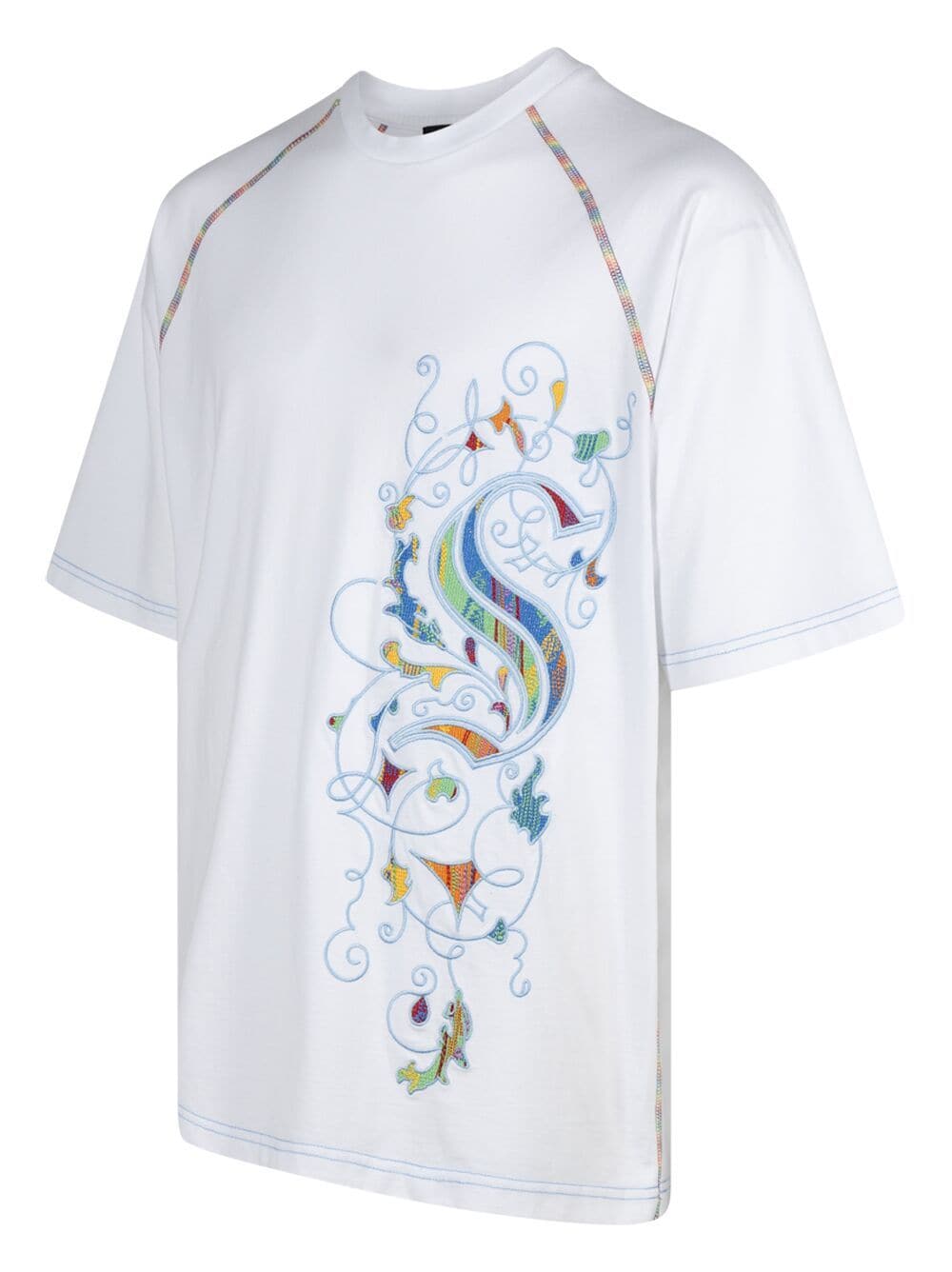 Shop Supreme X Coogi Embroidered-motif Cotton T-shirt In White