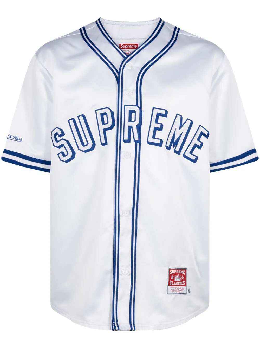 Supreme Mitchell & Ness Satin Baseball Jersey T-shirt - Farfetch