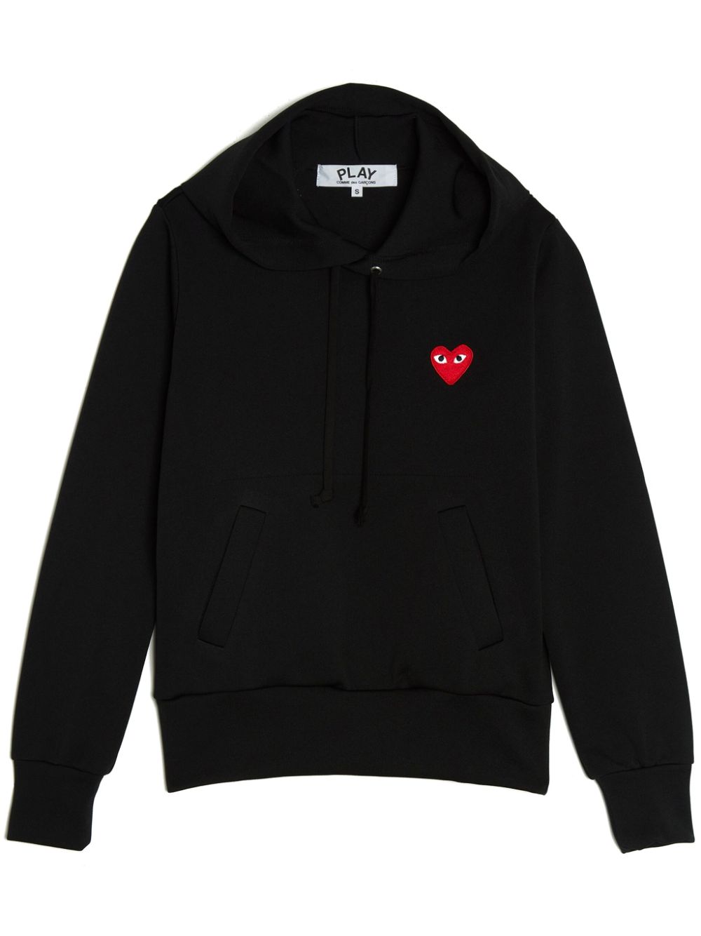 COMME DES GARÇONS PLAY LOGO-APPLIQUÉ JERSEY-TEXTURE HOODIE