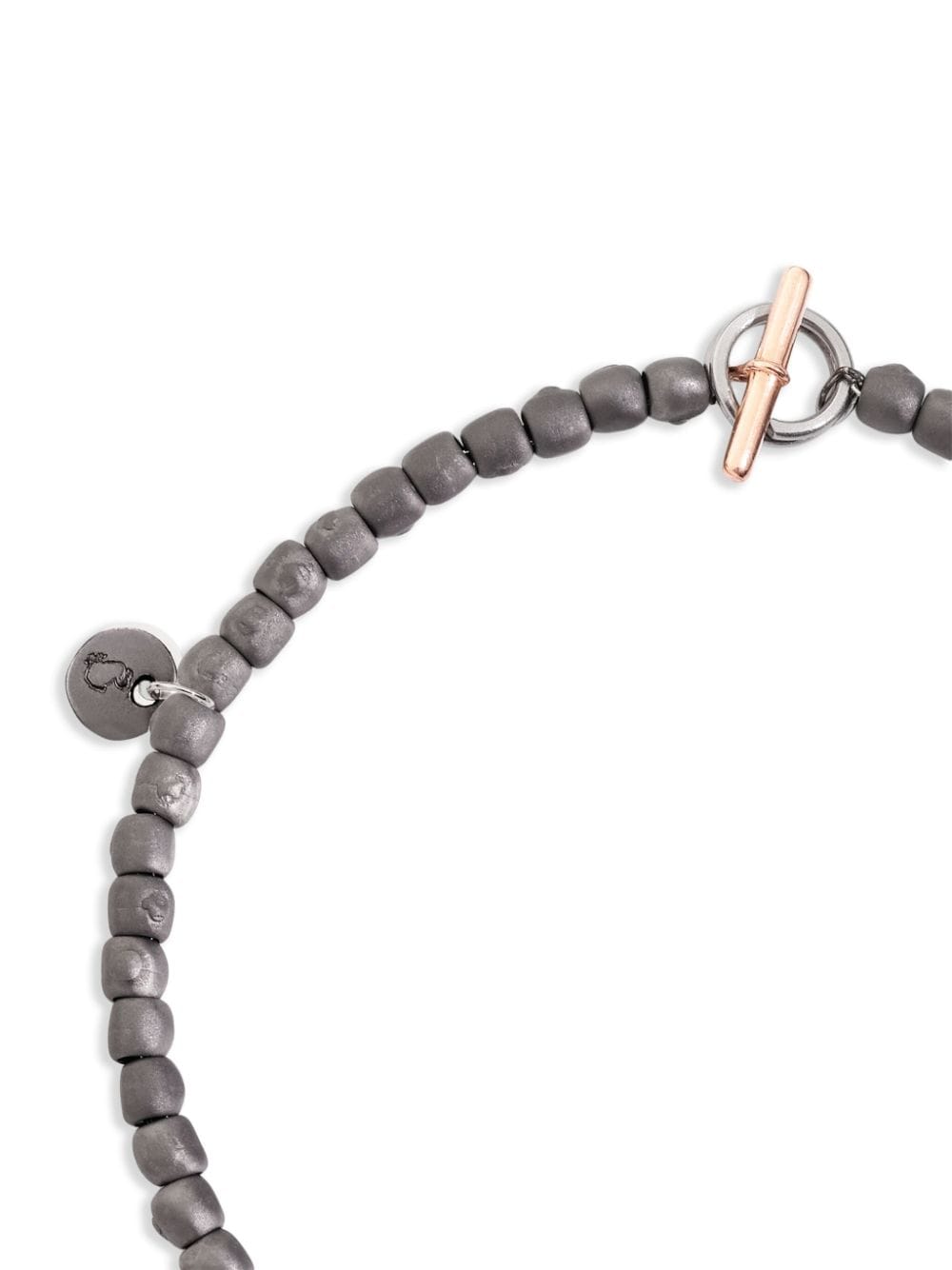 Shop Dodo Sterling Silver Mini Granelli Titanium Bracelet In Grey