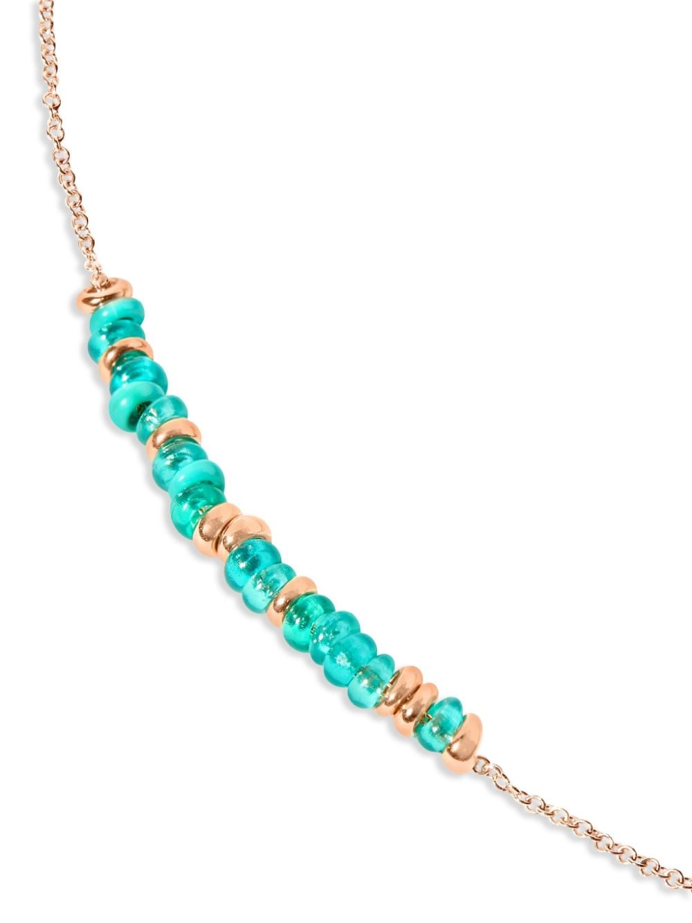 Shop Dodo 18kt Rose Gold-plated Sterling Silver Rondelle Beaded Necklace In Blue