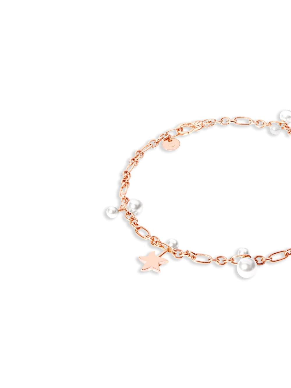 Shop Dodo 9kt Rose Gold Stellina Chain Bracelet In Pink