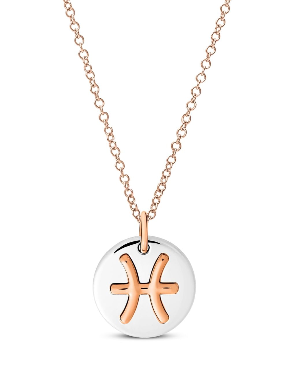 Shop Dodo 9kt Rose Gold And Sterling Silver Pisces Zodiac Charm In 银色