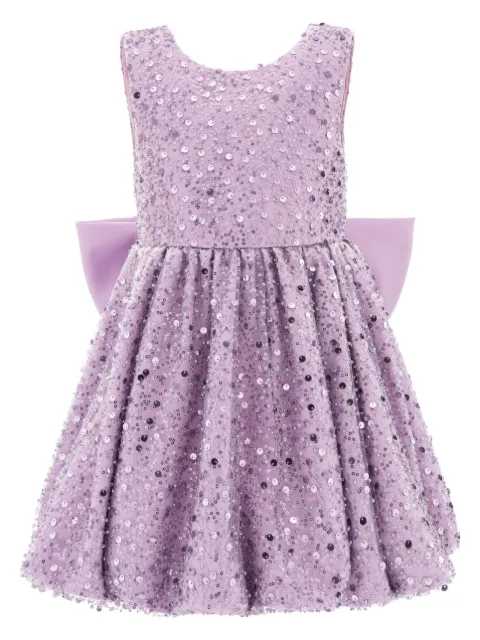 Tulleen Ainsley oversized-bow sequined dress