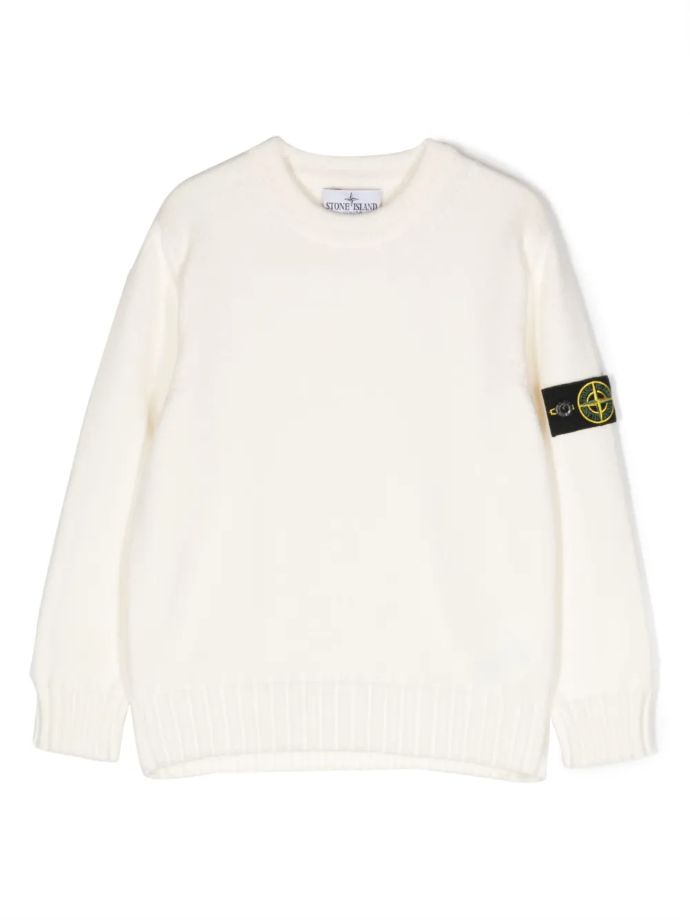 Stone Island Junior Pullover Mit Rundem Ausschnitt In White