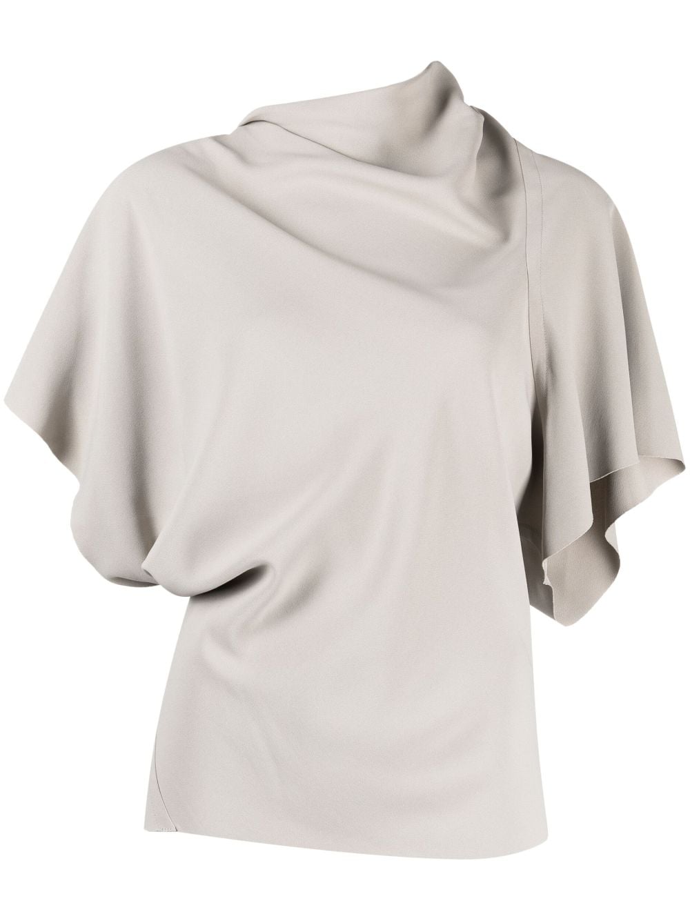 RICK OWENS ASYMMETRIC COWL-NECK BLOUSE