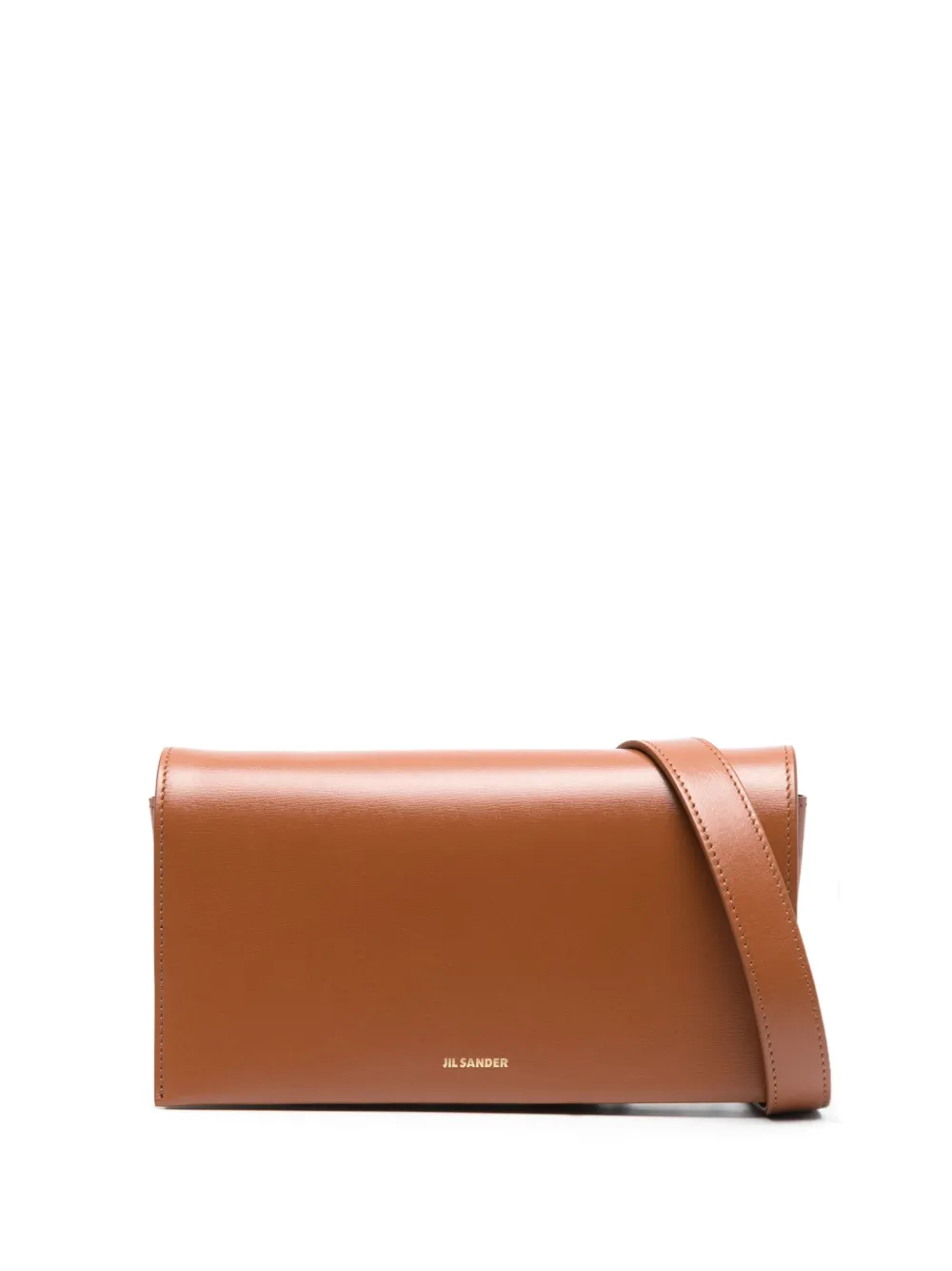 Jil Sander Schultertasche mit Logo-Print - Braun