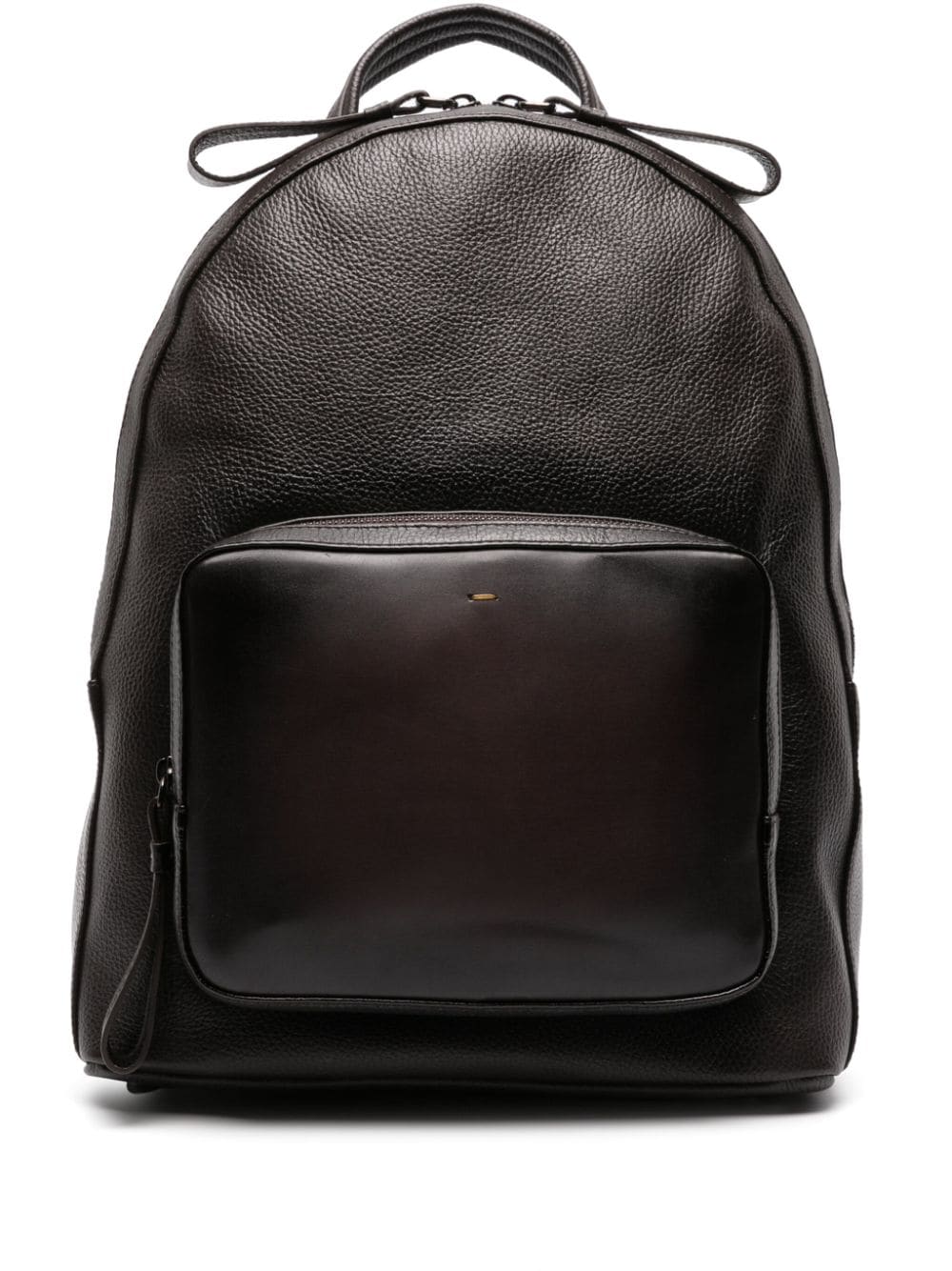 Doucal's tumbled leather backpack - Brown