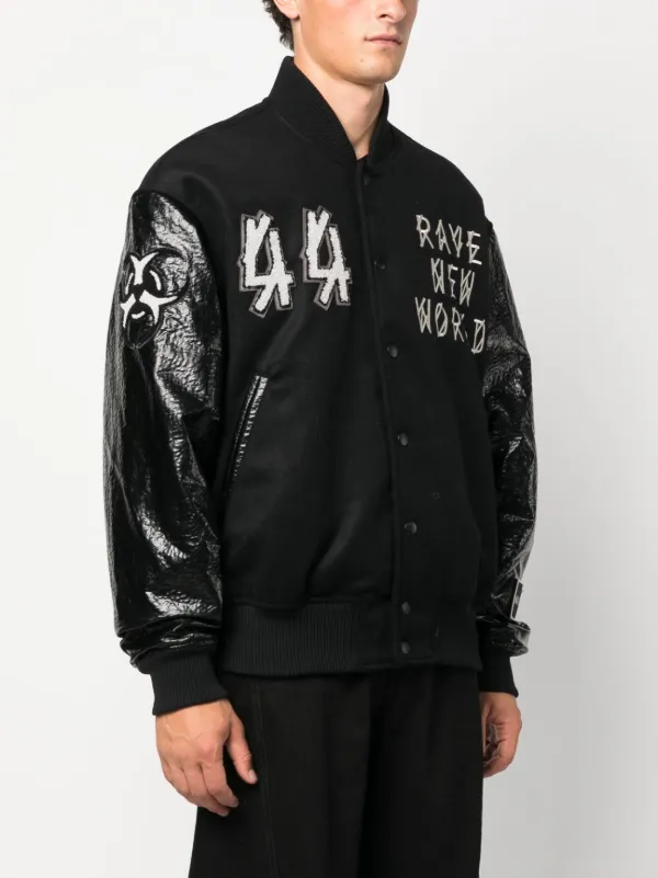 A Vontade インクブラック シャツジャケット M 黒 44 LABEL GROUP Grad logo-patch Bomber Jacket | Black | FARFETCH