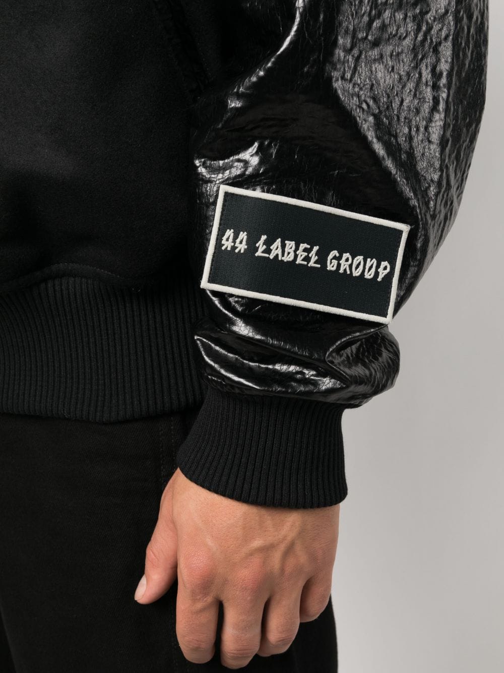 Shop 44 Label Group Grad Logo-patch Bomber Jacket In Black