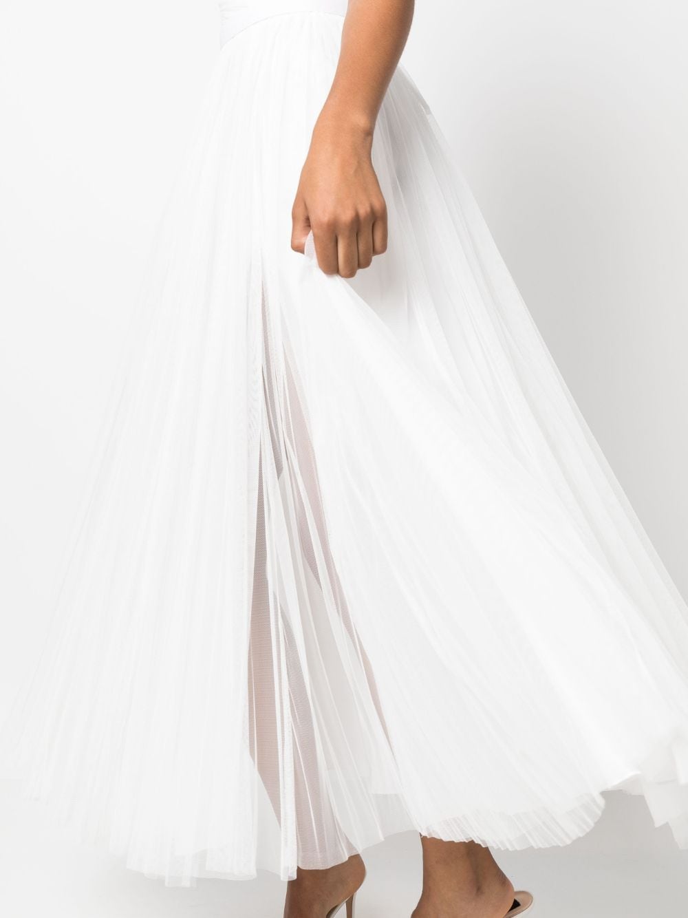 Shop Ana Radu Sweetheart-neck Ruched Maxi Dress In White