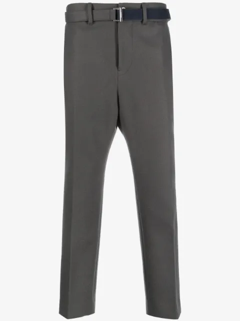 sacai wool tailored cropped trousers