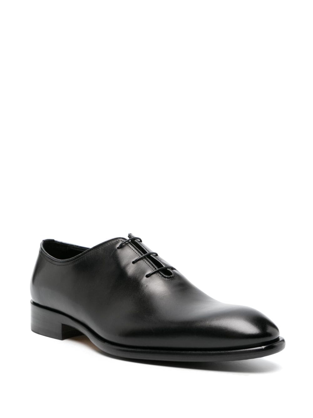 Shop Doucal's Almond-toe Leather Oxford Shoes In Black