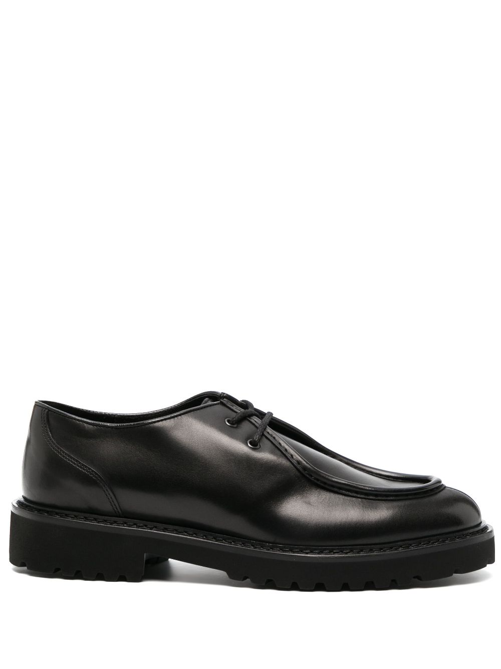 Doucal's Two-hole Leather Lace-up Shoes In Black