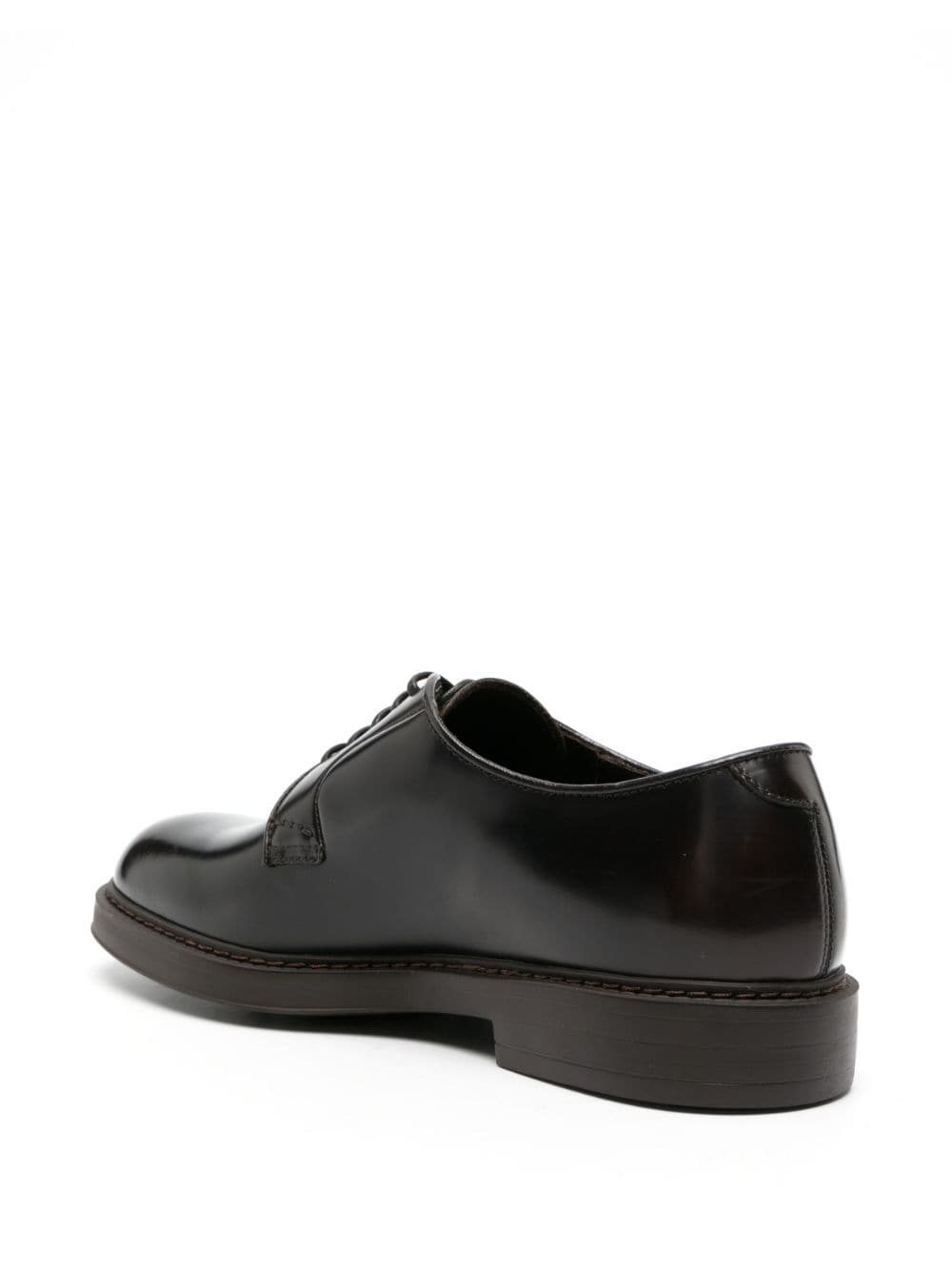 Shop Doucal's Lace-up Leather Derby Shoes In Brown