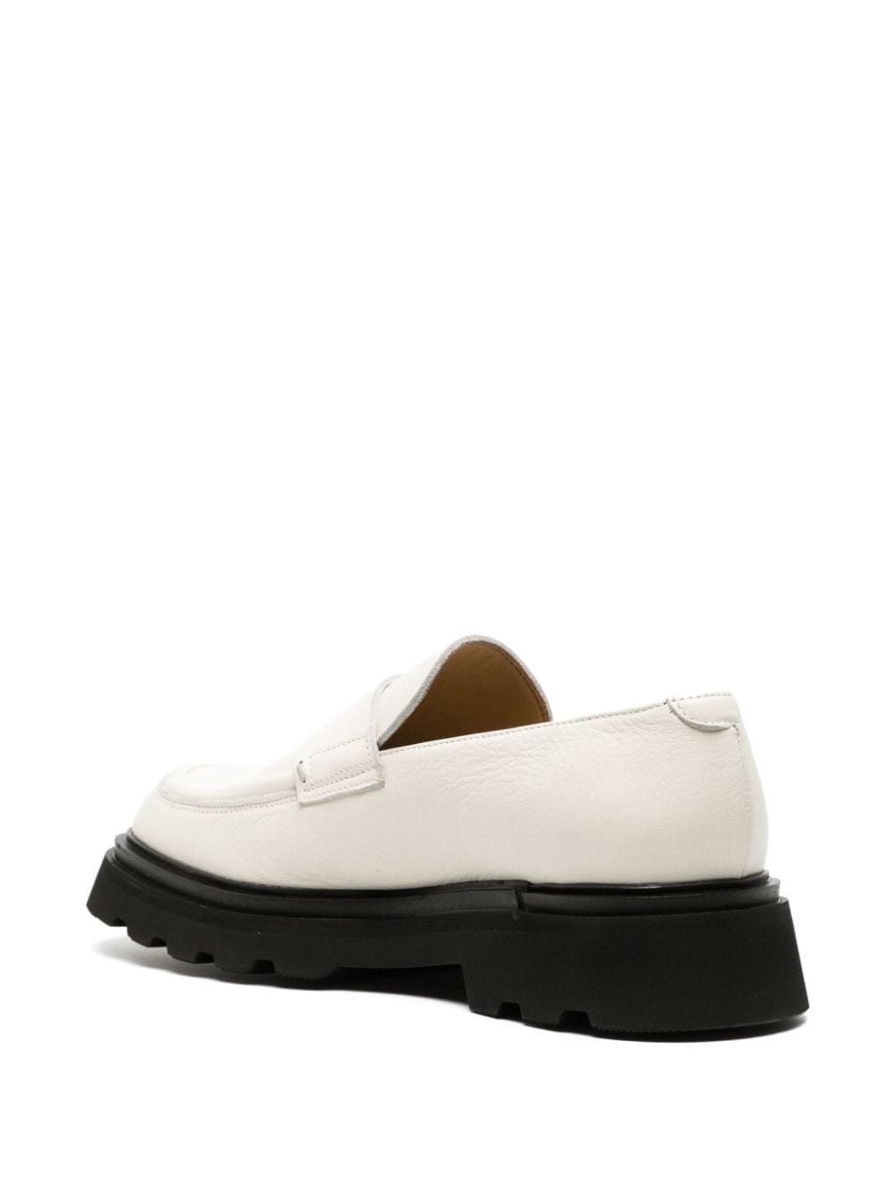 Shop Doucal's Chunky-sole Leather Loafers In White