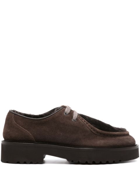 Doucal's shearling-trimmed lace-up shoes