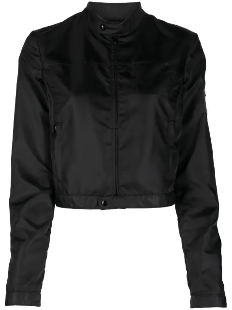 MM6 Maison Margiela logo-patch cropped jacket