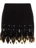 Rabanne embellished cut-out crepe miniskirt - Black