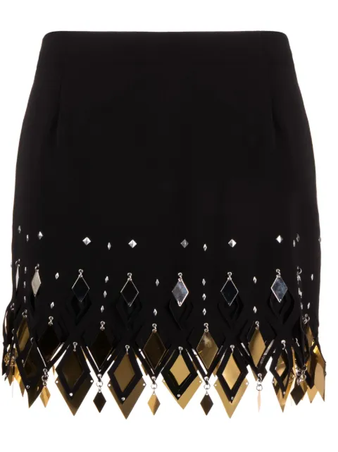 Rabanne embellished cut-out crepe miniskirt