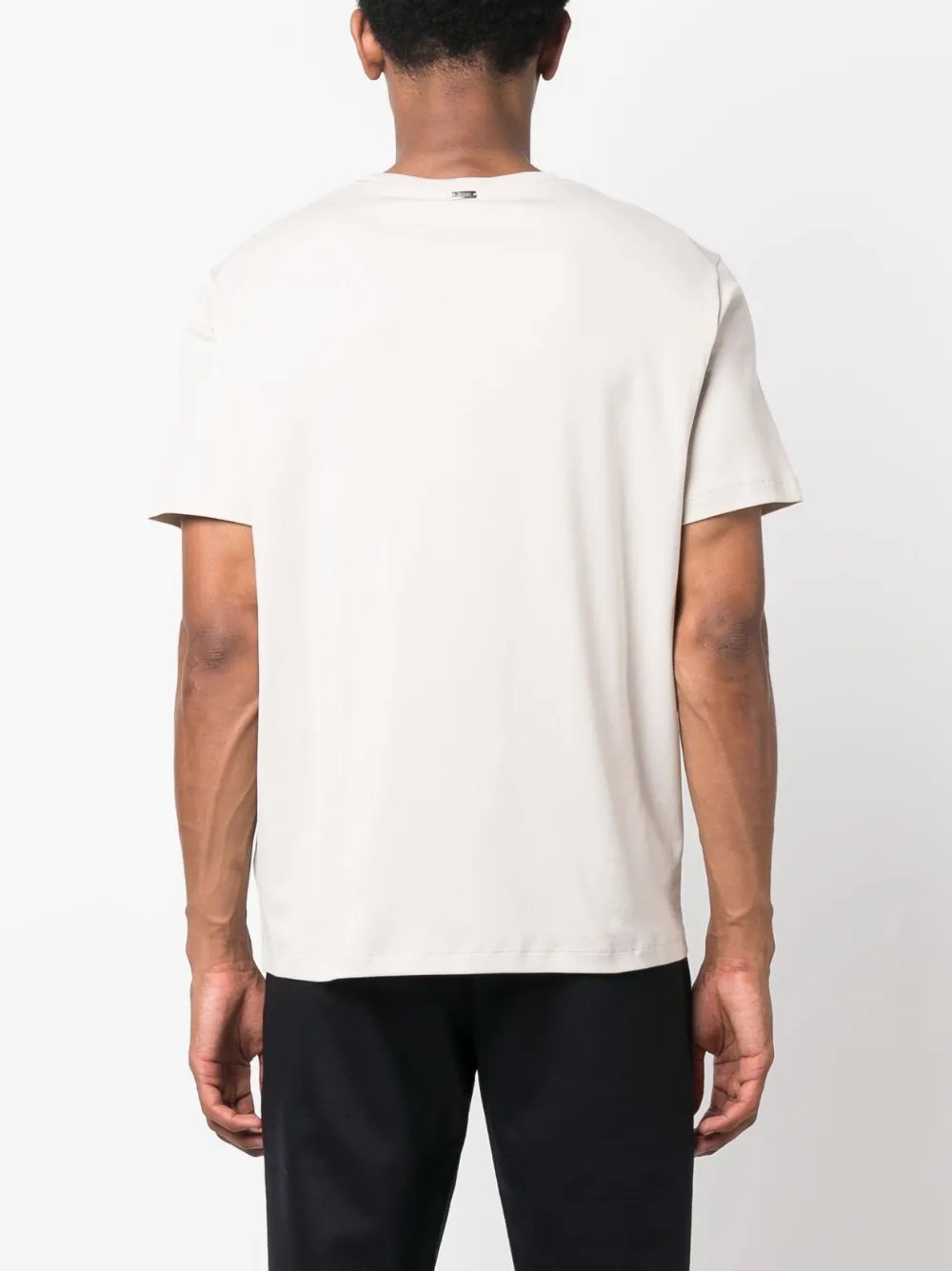 Herno Logo-plaque Cotton T-shirt in Neutrals, view 4