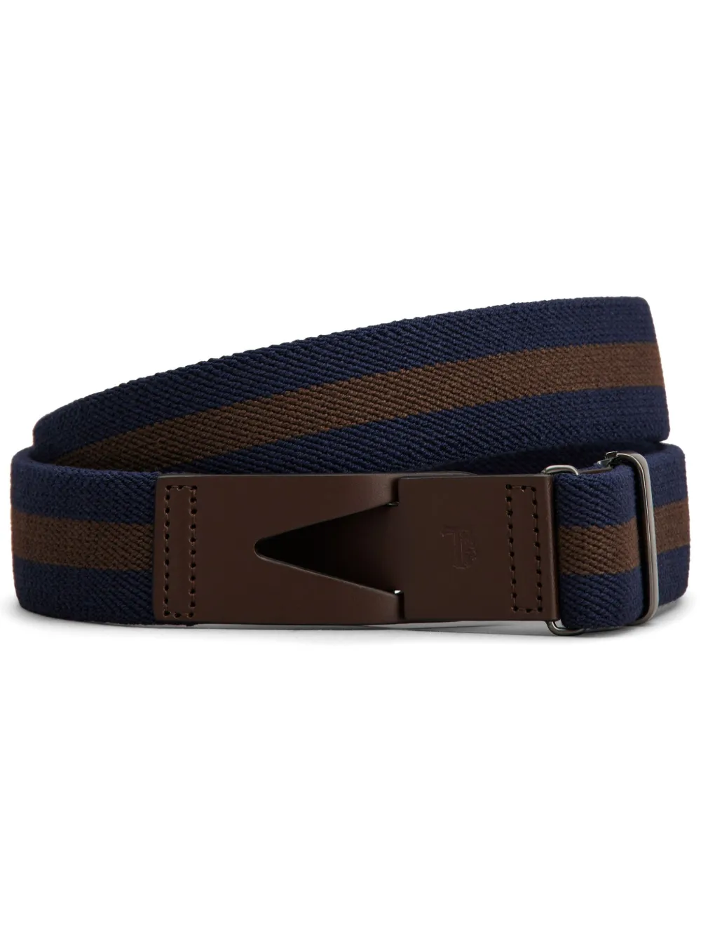Tod's Striped Snap-buckle Belt In Blue