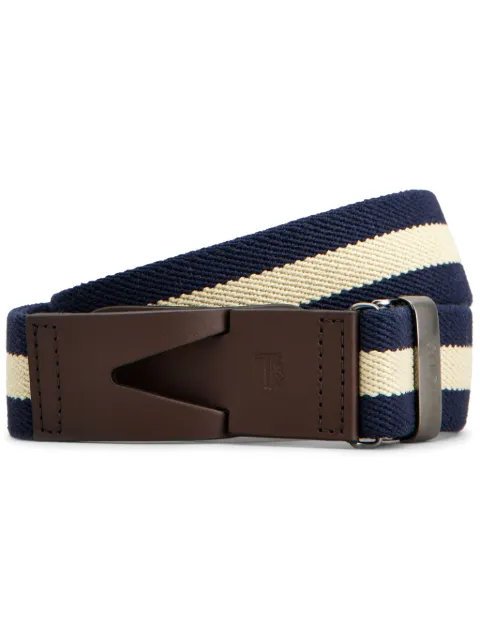 Tod's cinturón con motivo de rayas y hebilla