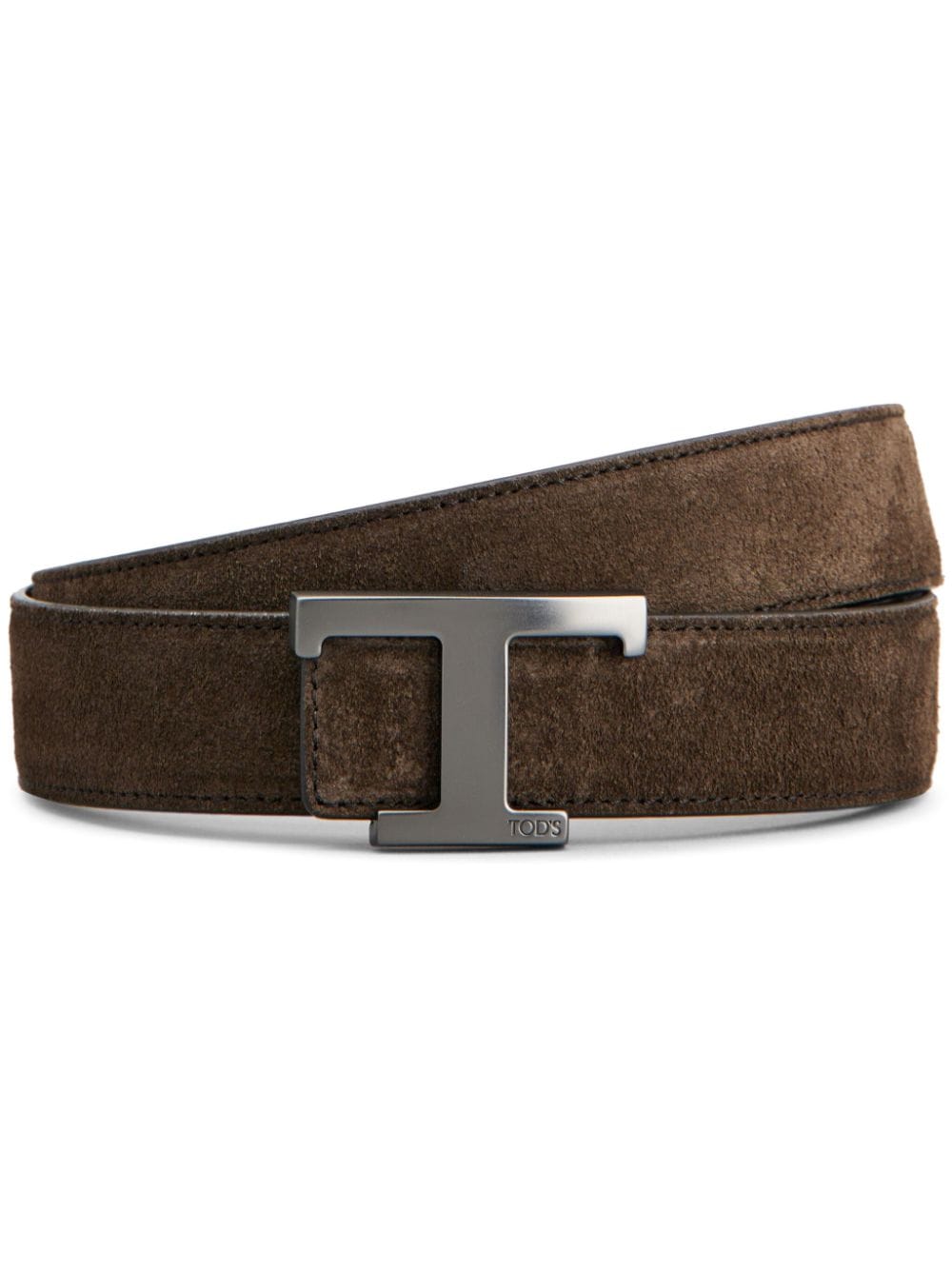 Tod's New T Leather Reversible Belt In Black