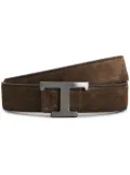 Tod's New T leather reversible belt - Black