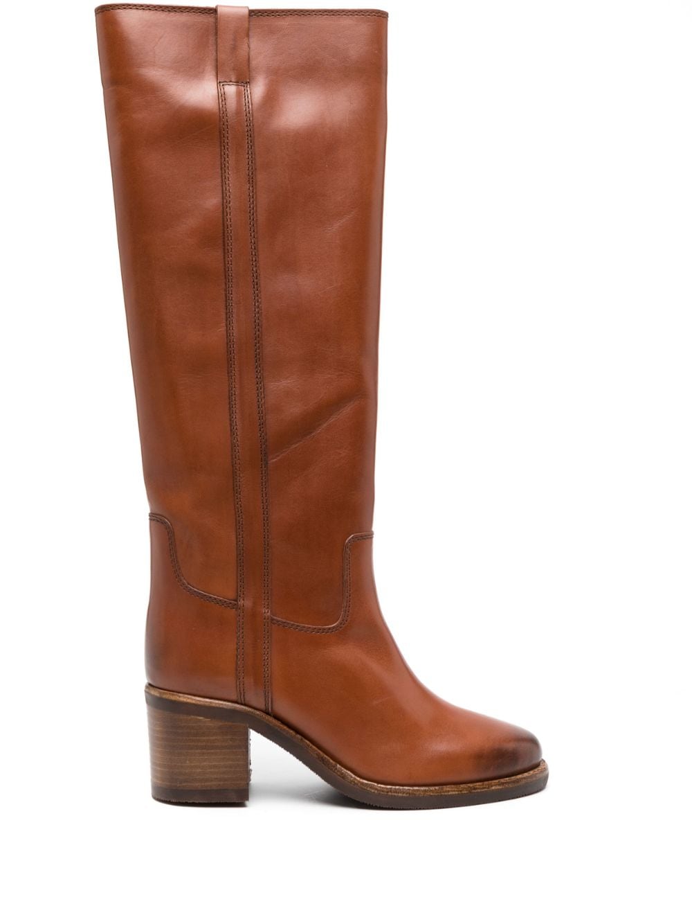 Shop Isabel Marant Seenia 70mm Leather Boots In Brown