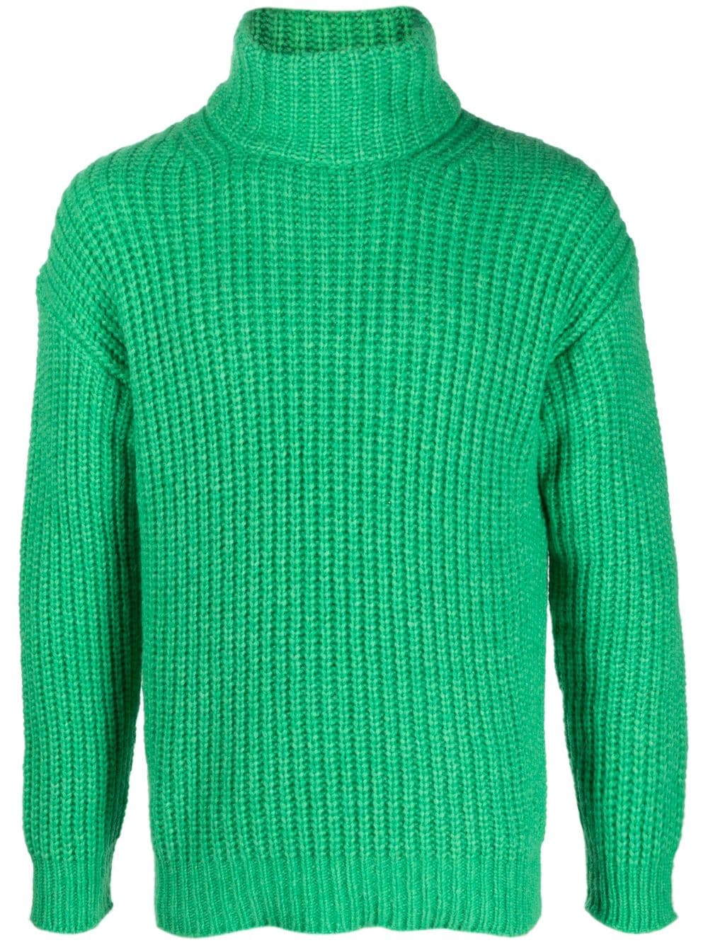 Nuur Roll-neck Ribbed-knit Jumper In Green