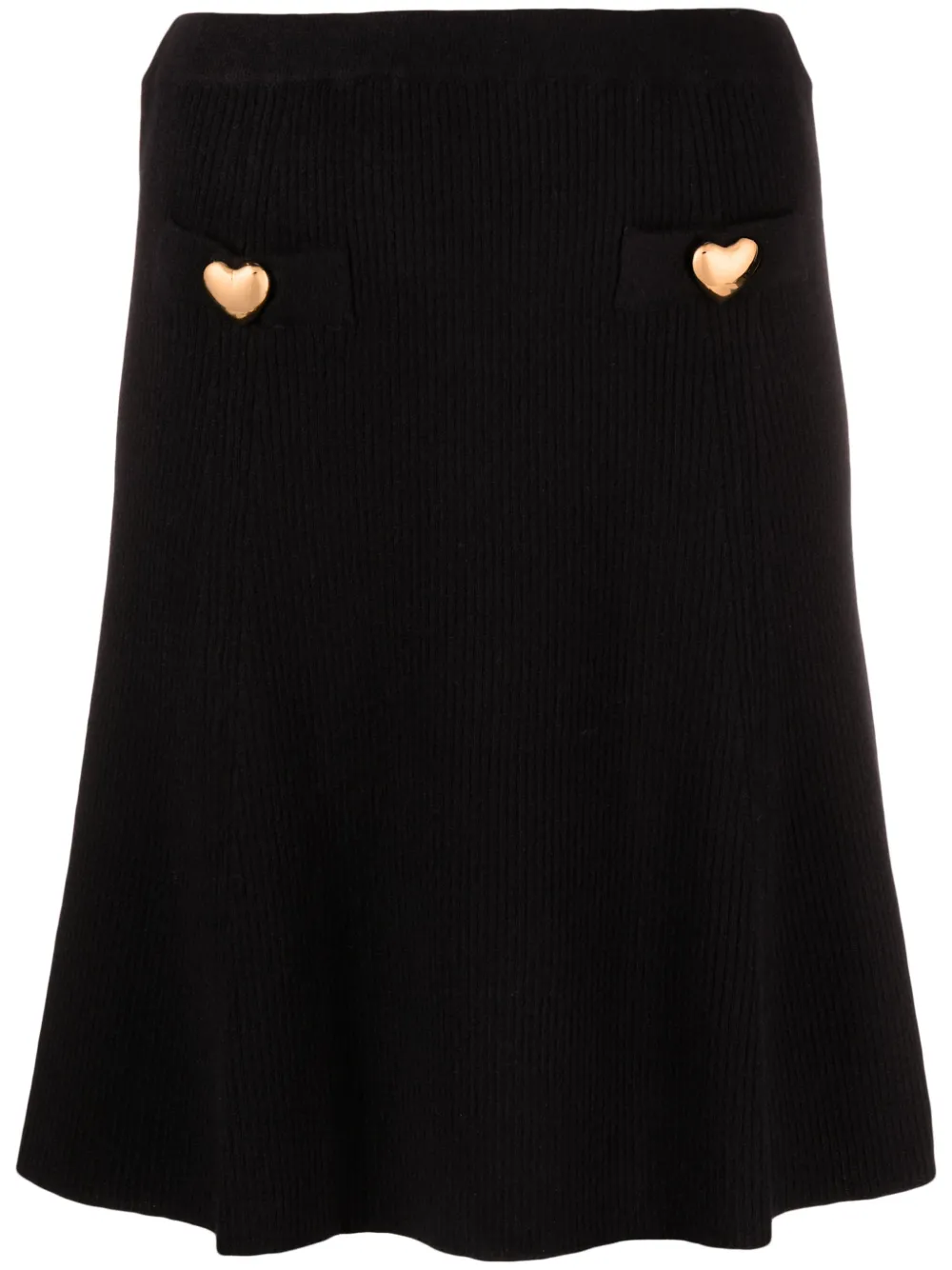 Moschino heart-embellished virgin-wool skirt · 40