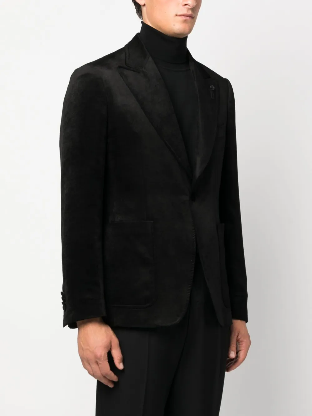 Brooch-Detail Single-Breasted Blazer