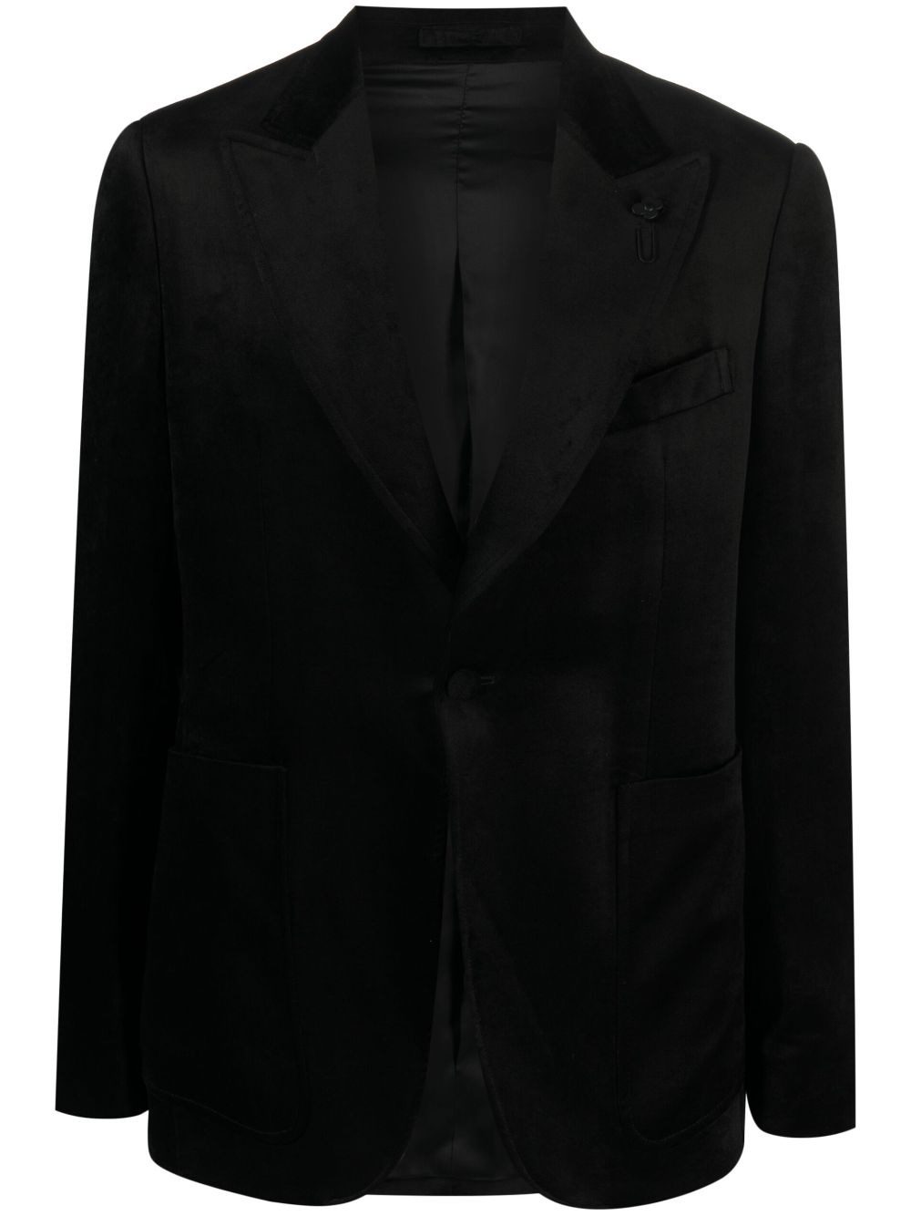 Lardini brooch-detail single-breasted blazer - Black