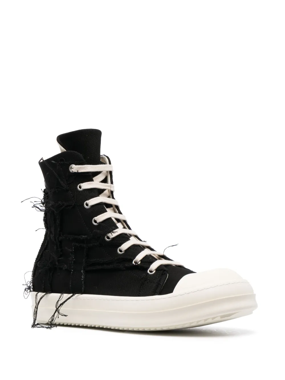 Rick Owens DRKSHDW distressed-effect lace-up high-top sneakers - Zwart