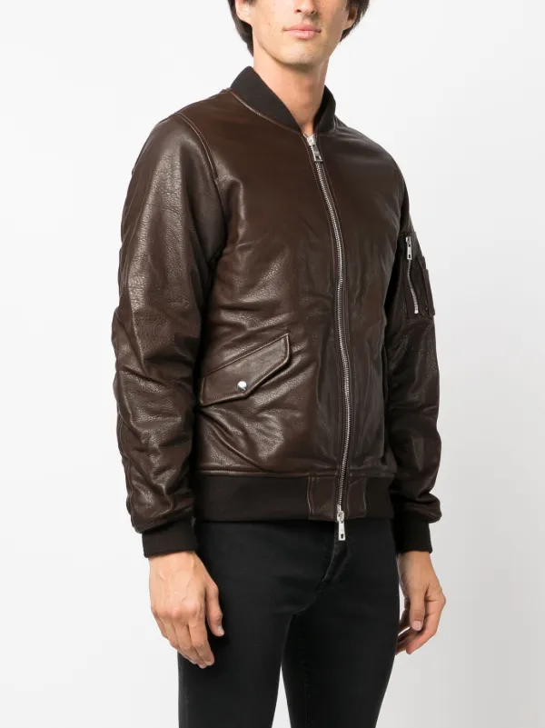 Giorgio Brato zip-up Leather Bomber Jacket - Farfetch