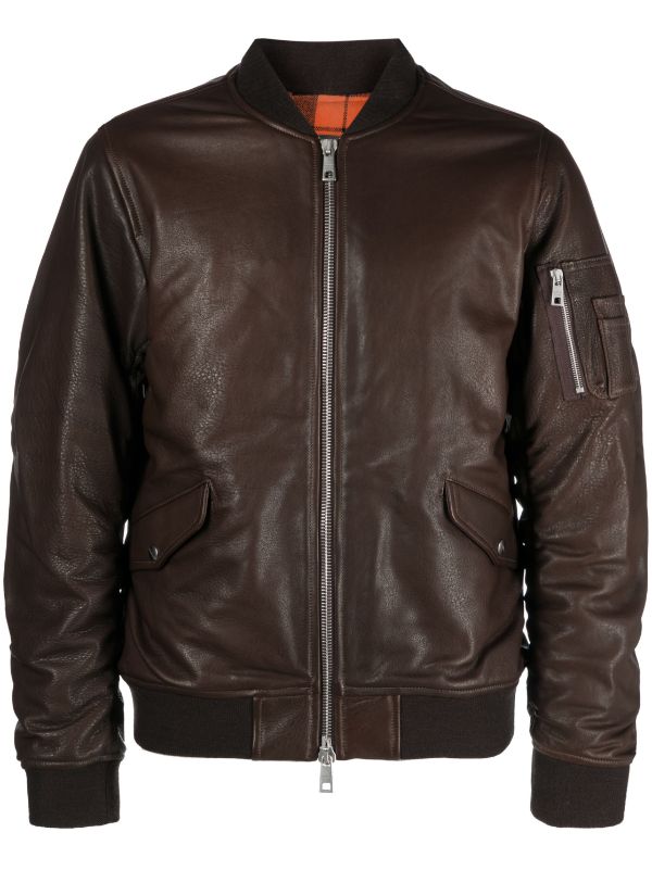 Giorgio Brato zip-up Leather Bomber Jacket - Farfetch