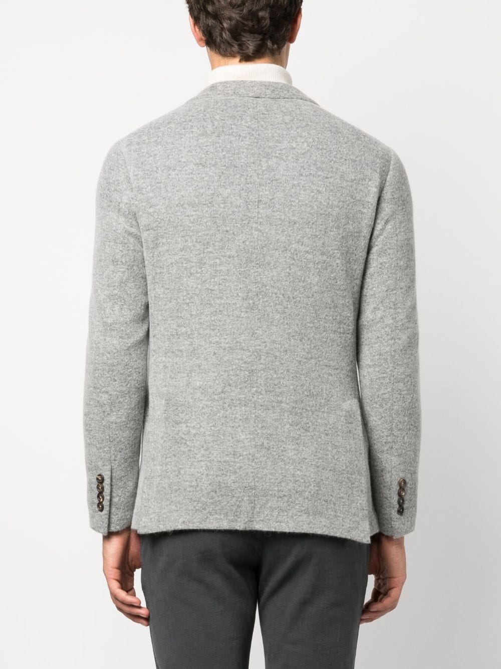 Shop Eleventy Mélange-effect Single-breasted Blazer In Grey