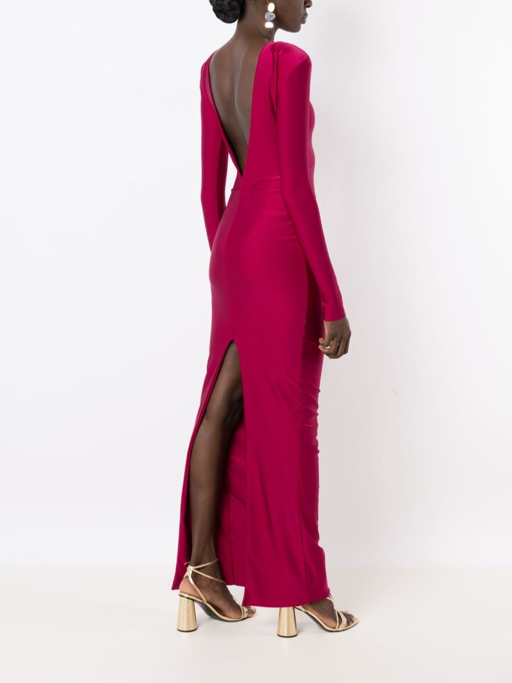 Shop Lethicia Bronstein Gracie Open-back Maxi Dress In Pink