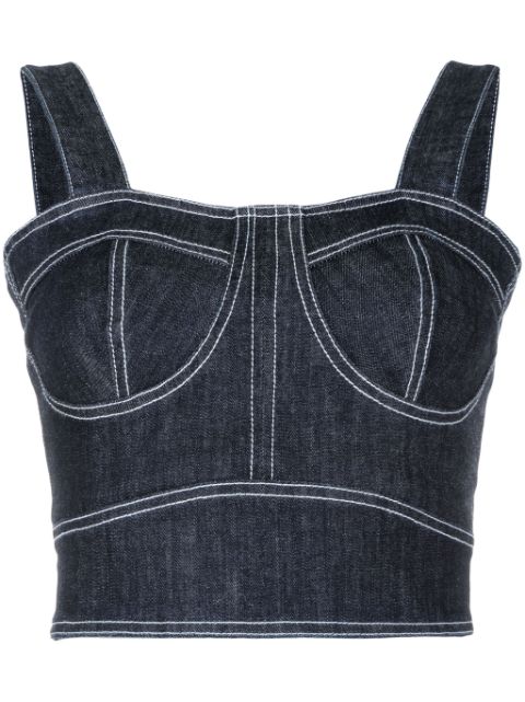 Lethicia Bronstein Ana cropped denim top