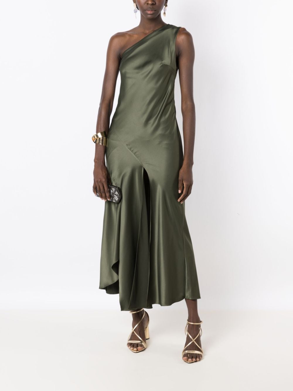 Lethicia Bronstein Asymmetrische maxi-jurk - Groen