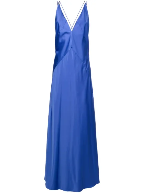 Lethicia Bronstein satin-finish V-neck gown